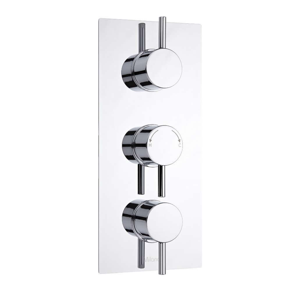 Milano Como Round Triple Diverter Thermostatic Shower Valve - 3 Outlets Standard Plate
