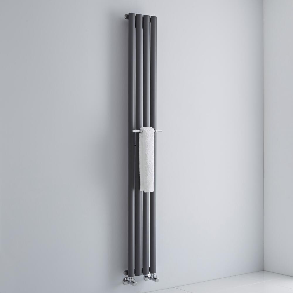 Milano Chrome Towel Rail for Aruba and Alpha Vertical Designer Radiator 230mm
