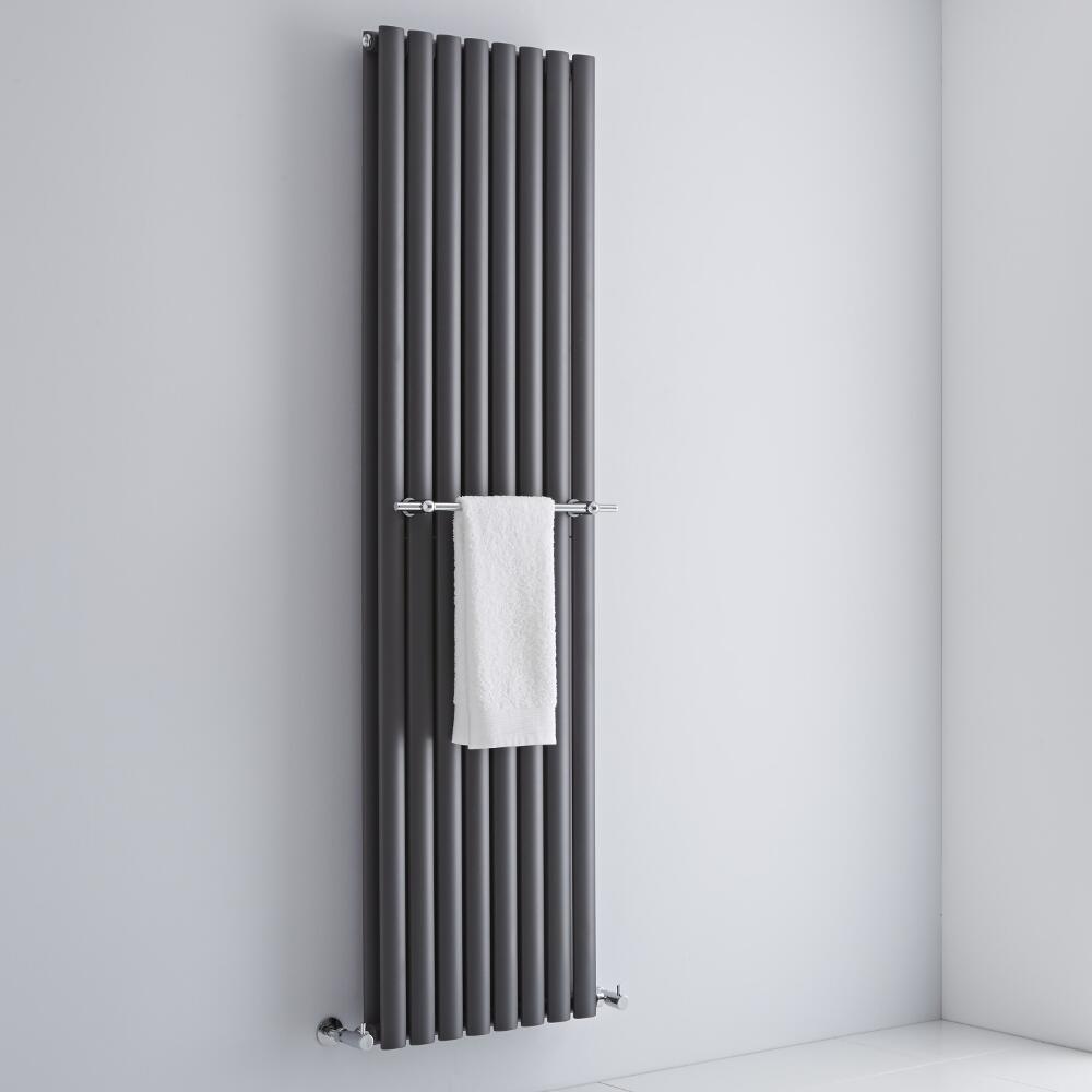 Milano Chrome Towel Rail for Aruba and Alpha Vertical Designer Radiator 470mm