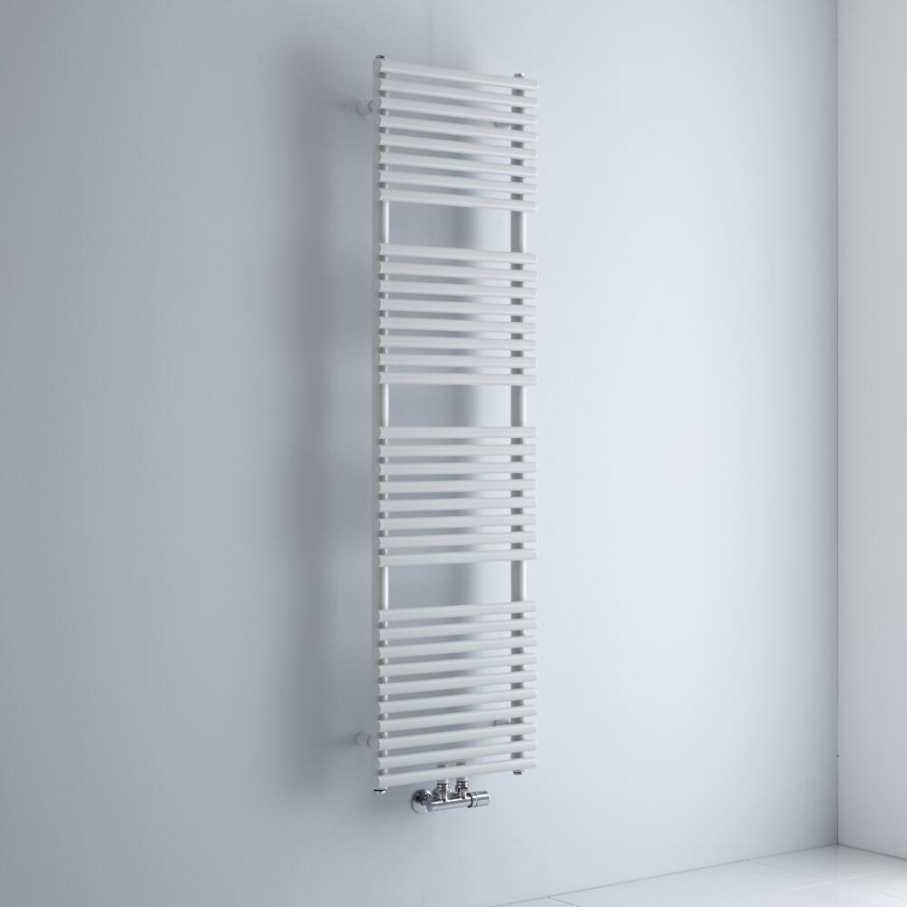 Milano Via - White Bar on Bar Central Connection Heated Towel Rail - 1500mm x 400mm