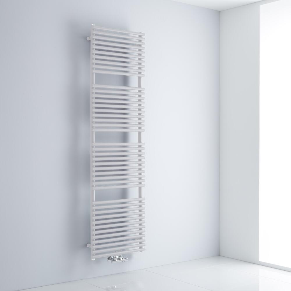 Milano Via - White Bar on Bar Central Connection Heated Towel Rail - 1800mm x 500mm