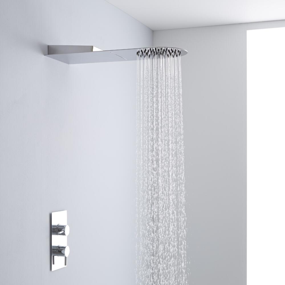 Milano Round Concealed Shower Head with Waterblade
