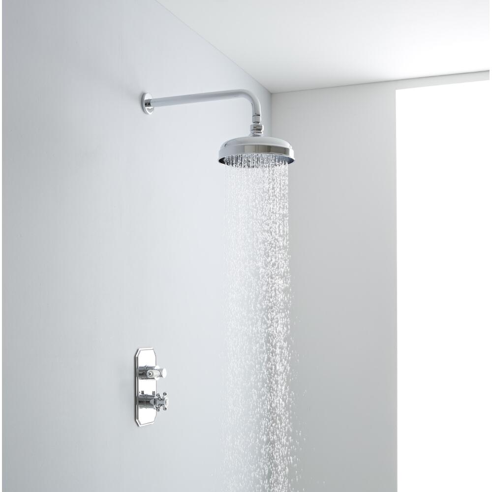 Milano Traditional Thermostatic One Outlet Shower with 200mm Apron Head & Arm