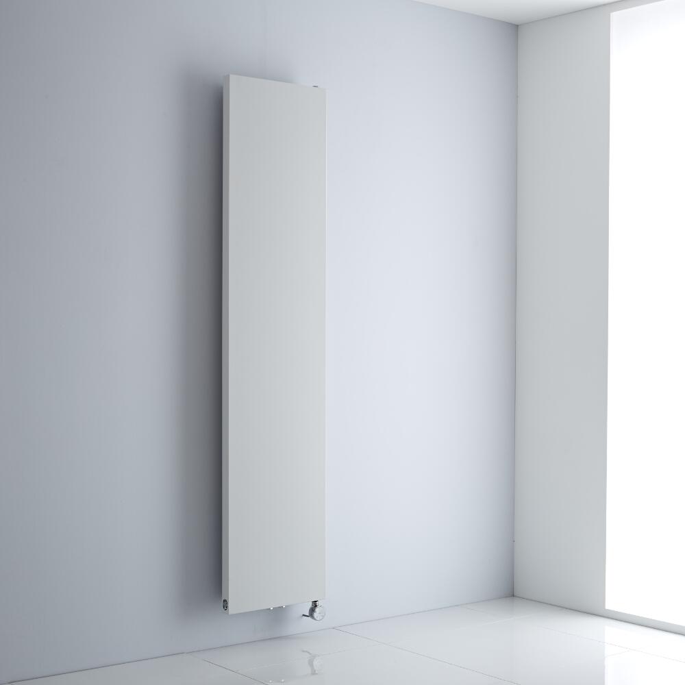 Milano Riso Electric - White Flat Panel Vertical Designer Radiator - 1820mm x 400mm