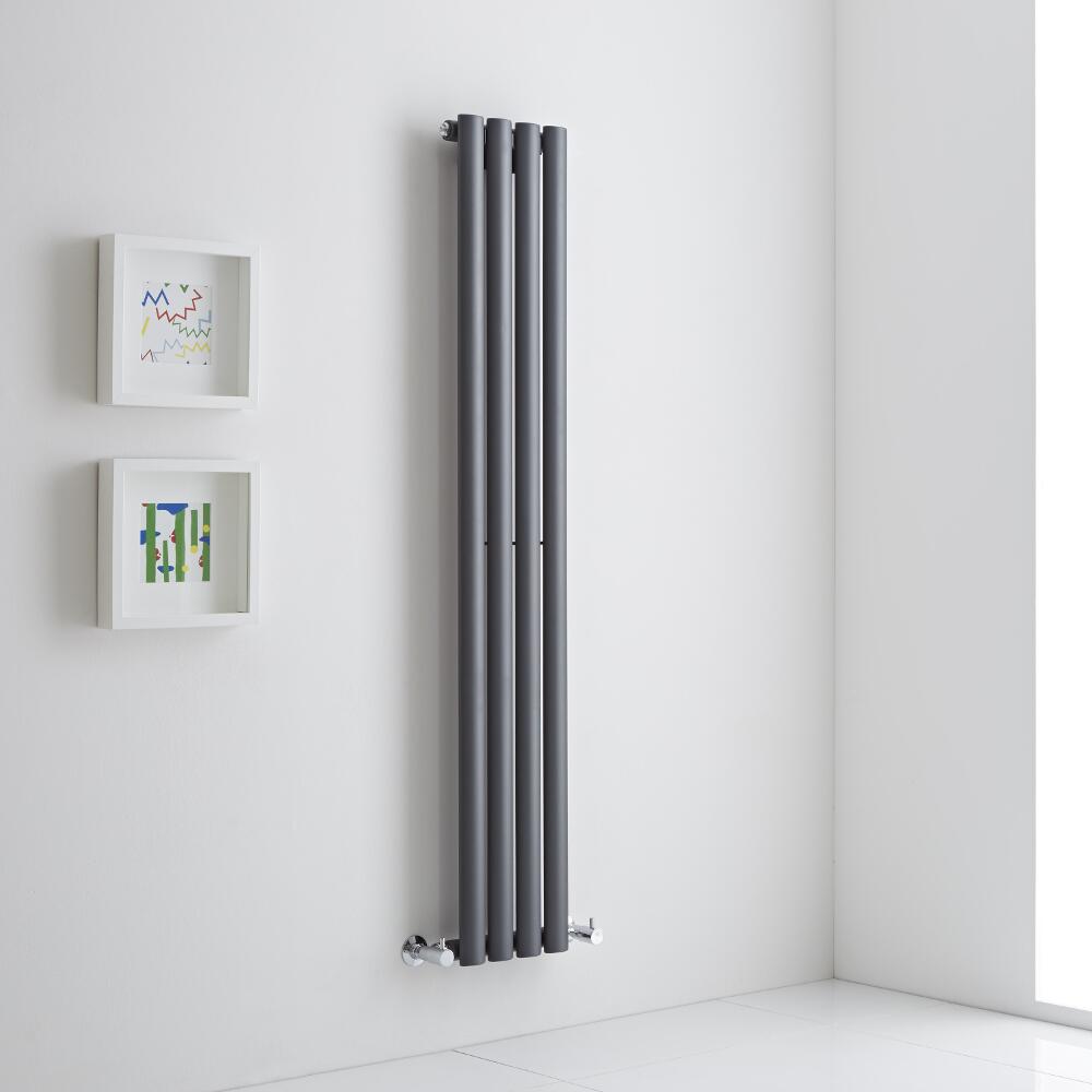 Milano Aruba Aiko - Anthracite Vertical Designer Radiator - 1400mm x 236mm
