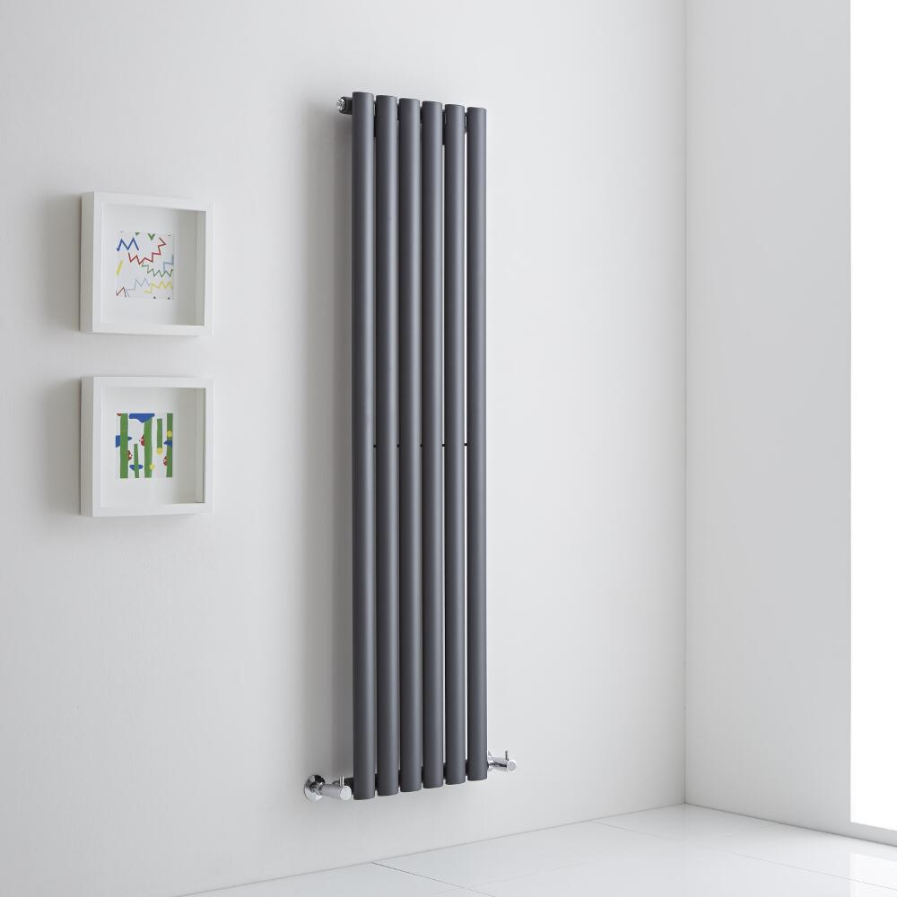 Milano Aruba Aiko - Anthracite Vertical Designer Radiator - 1400mm x 354mm