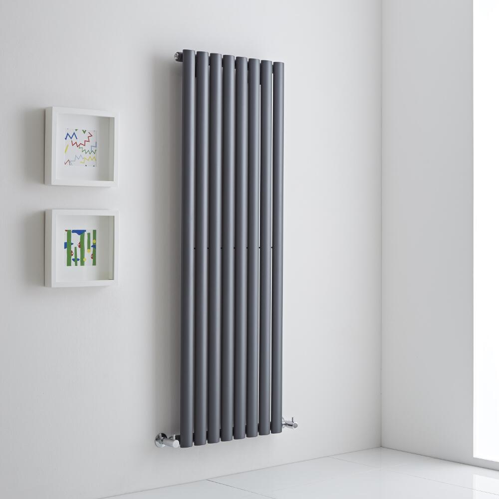 Milano Aruba Aiko - Anthracite Vertical Designer Radiator - 1400mm x 472mm