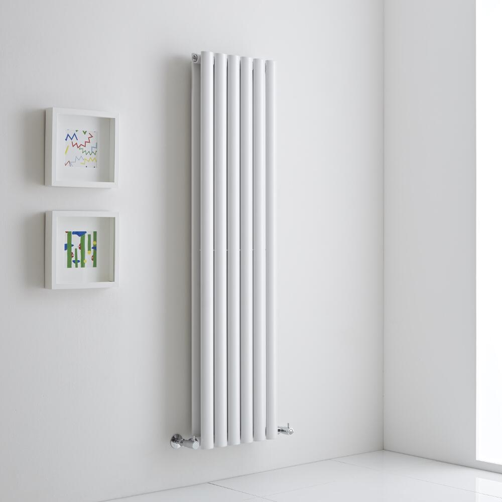 Milano Aruba Aiko - White Vertical Designer Radiator - 1400mm x 354mm (Double Panel)