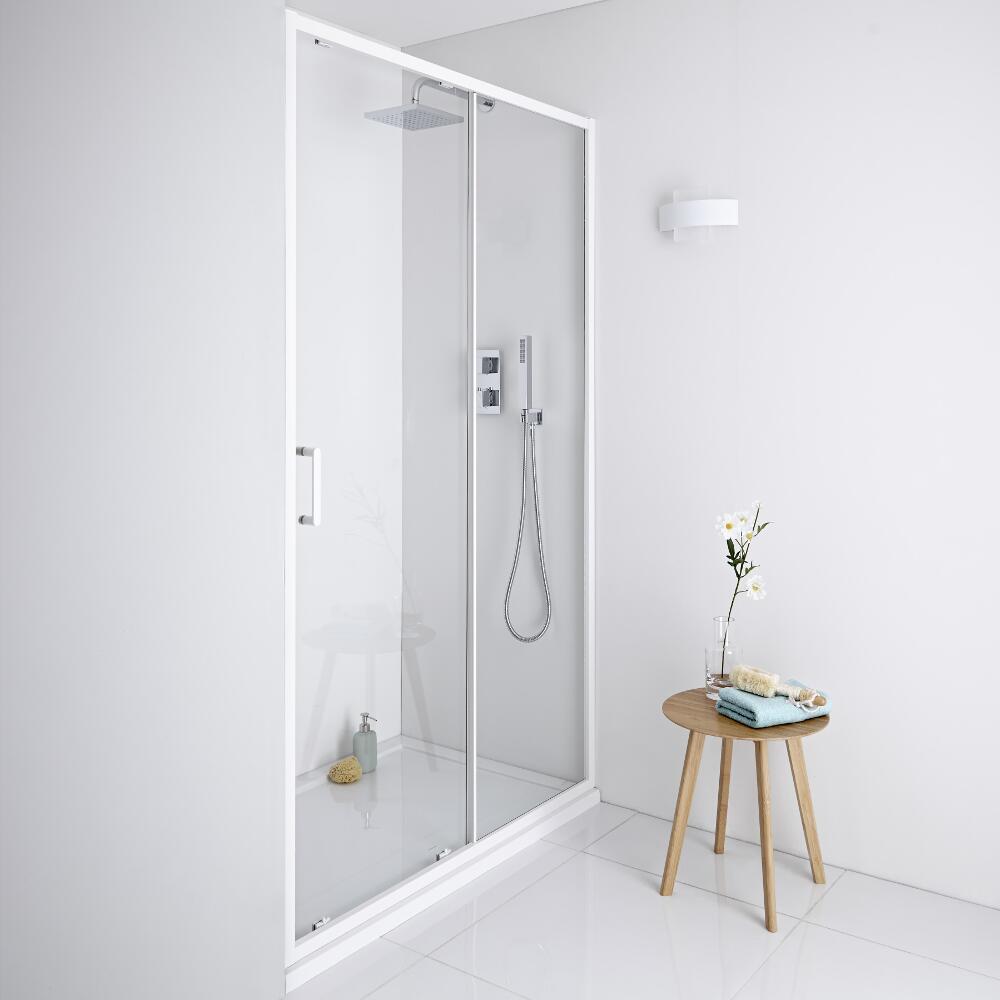 Milano Bianco Shower Sliding Door White - 1000mm x 1950mm