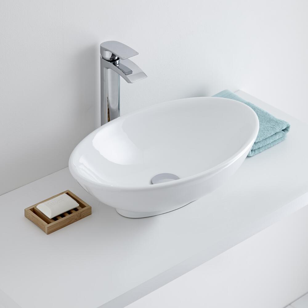 Milano Altham - Oval Ceramic Countertop Basin 520 x 320mm