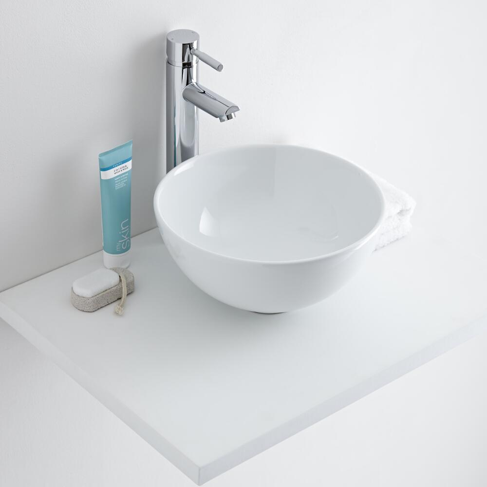 Milano Irwell - Round Ceramic Countertop Basin 320mm