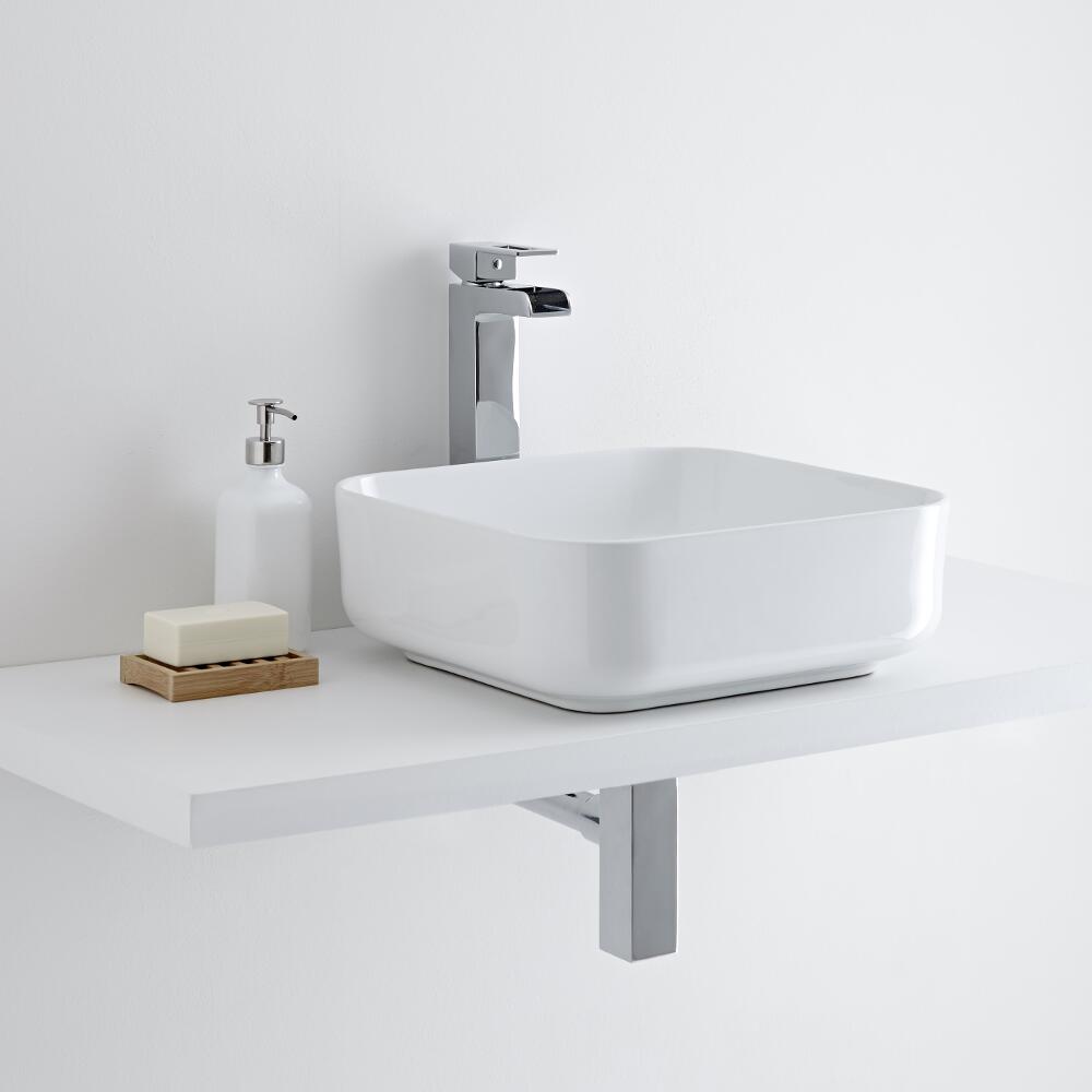Milano Longton - Square Ceramic Countertop Basin 400mm