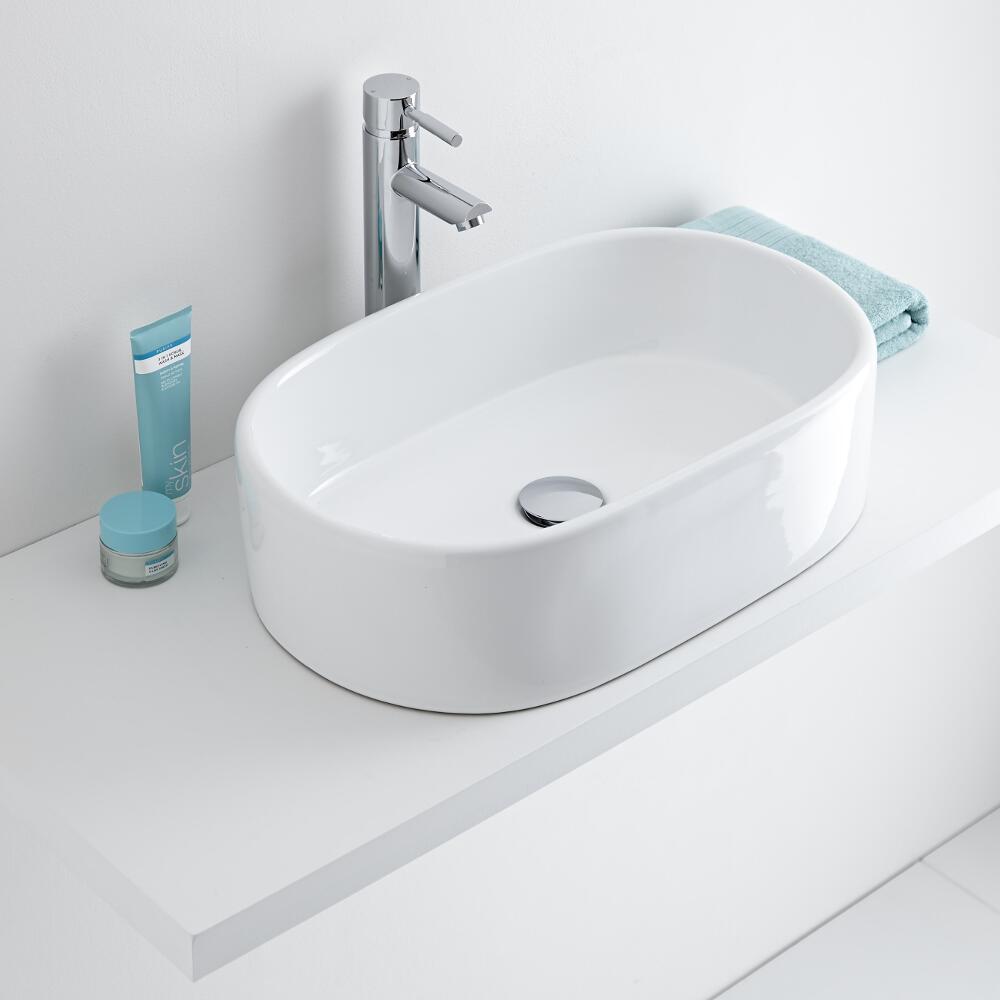 Milano Overton - Oval Ceramic Countertop Basin 560 x 355mm