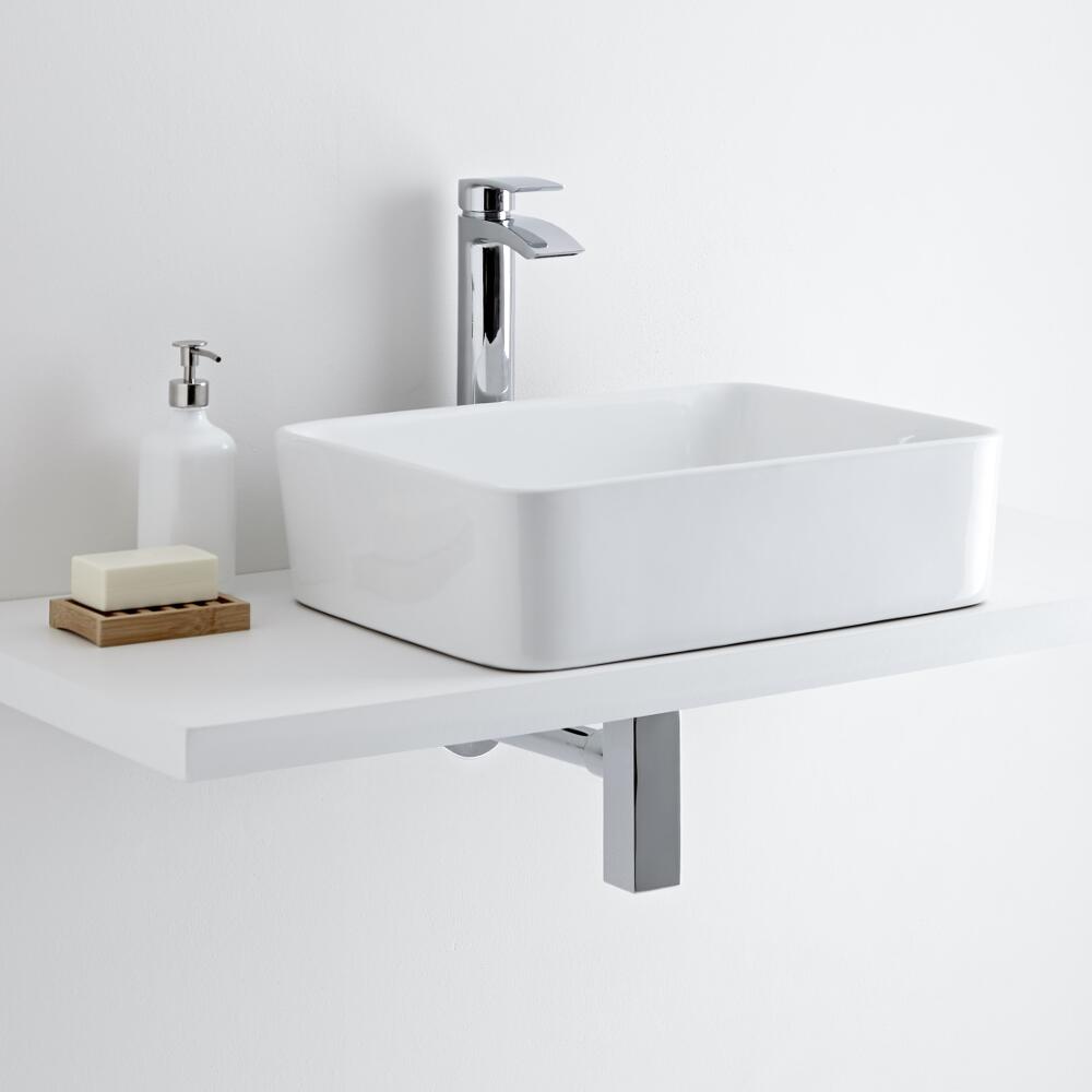 Milano Rivington - Rectangular Ceramic Countertop Basin 480 x 370mm