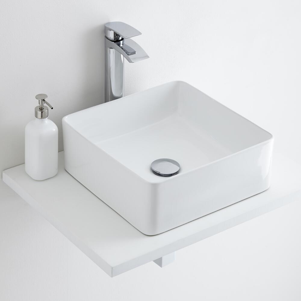 Milano Rivington - Square Ceramic Countertop Basin 360mm