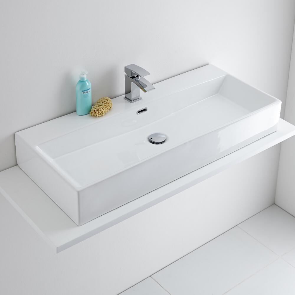 Milano Elswick - Ceramic Countertop Basin 1010 x 425mm
