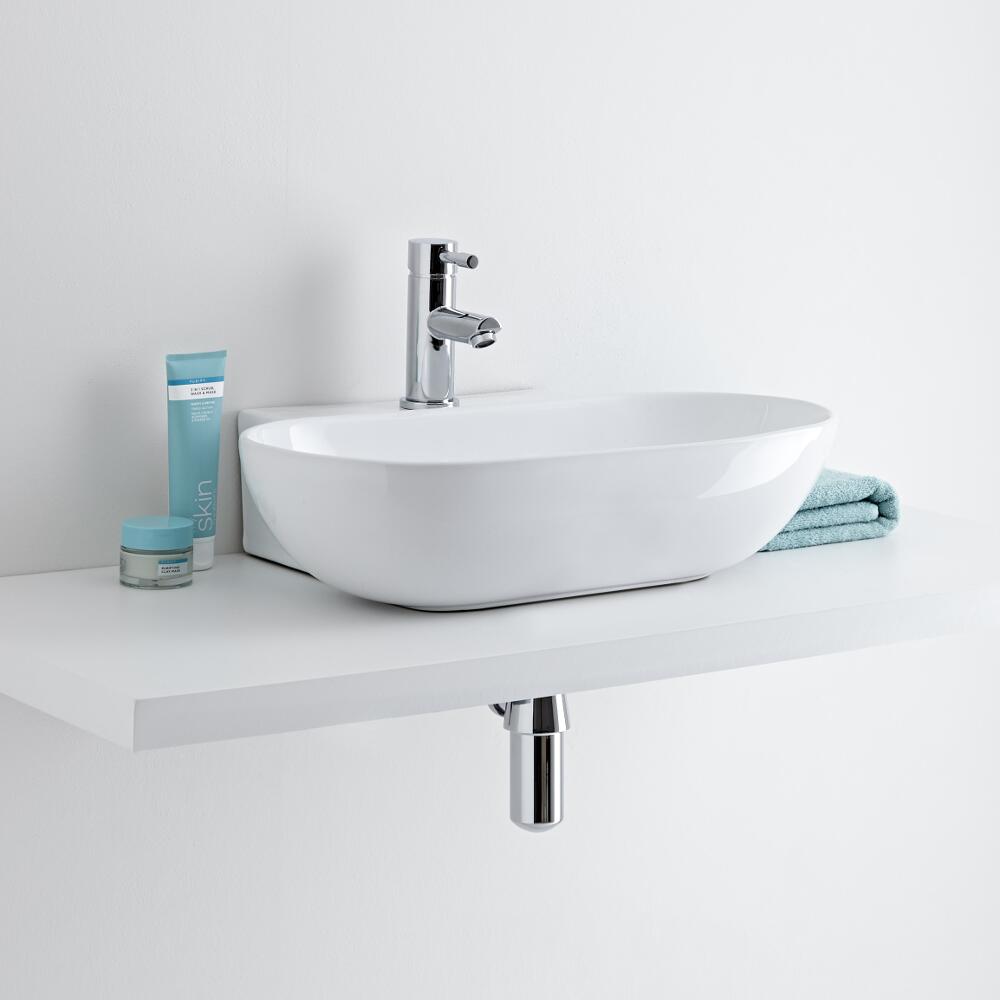 Milano Overton - Ceramic Countertop Basin 555 x 395mm