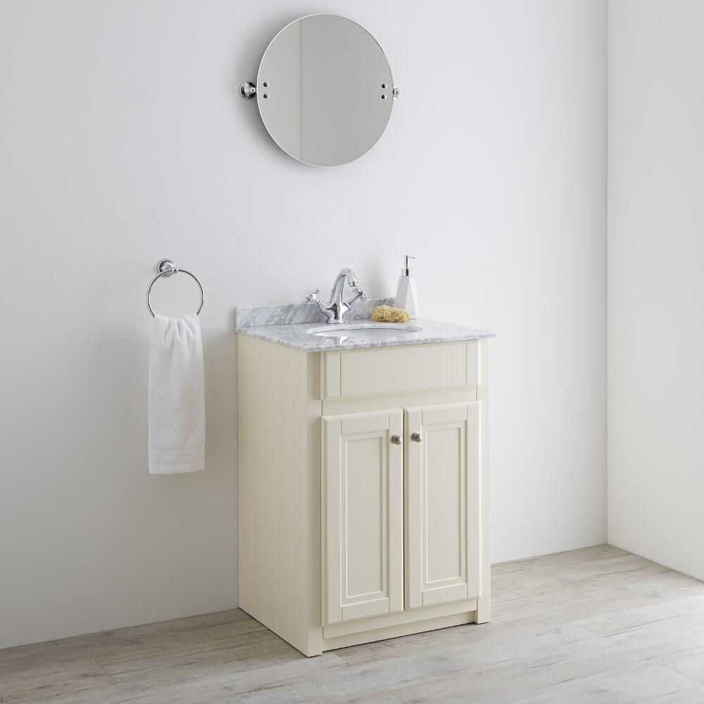 Milano Edgworth 600mm Traditional Vanity Unit with Basin - Ivory