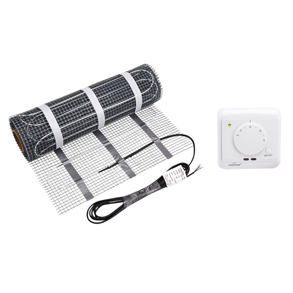 Cosytoes Electric Underfloor Heating Mat & Manual Thermostat - Various Mat Sizes