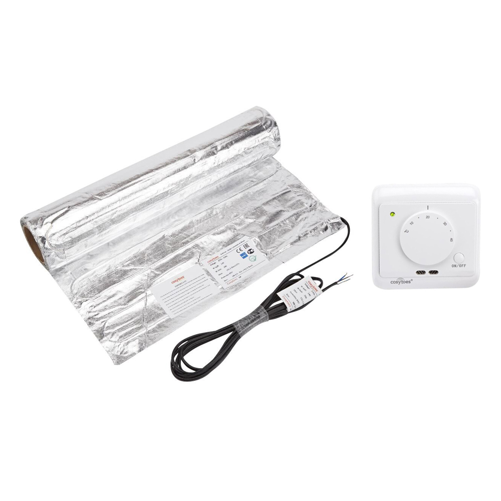 Cosytoes Electric Underfloor Heating Soft Mat & Manual Thermostat - Various Mat Sizes