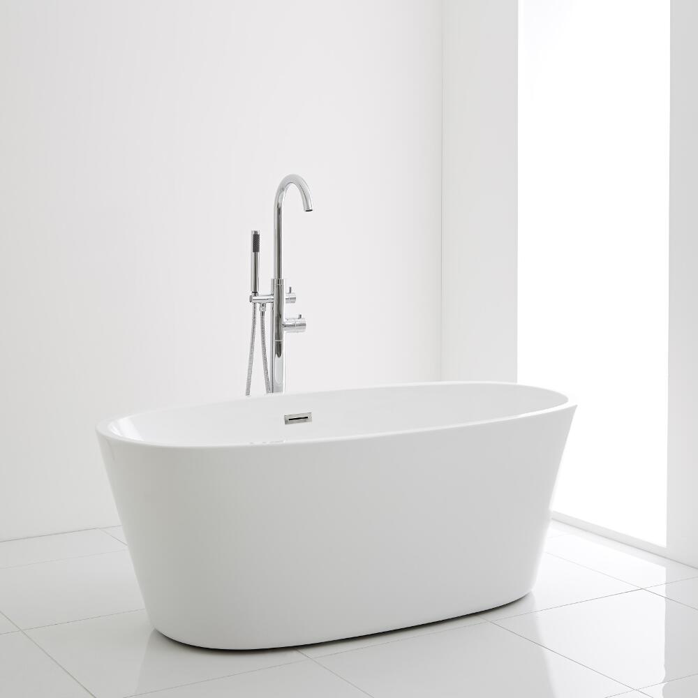 Milano Irwell - 1595mm x 740mm Modern Oval Double Ended Freestanding Bath