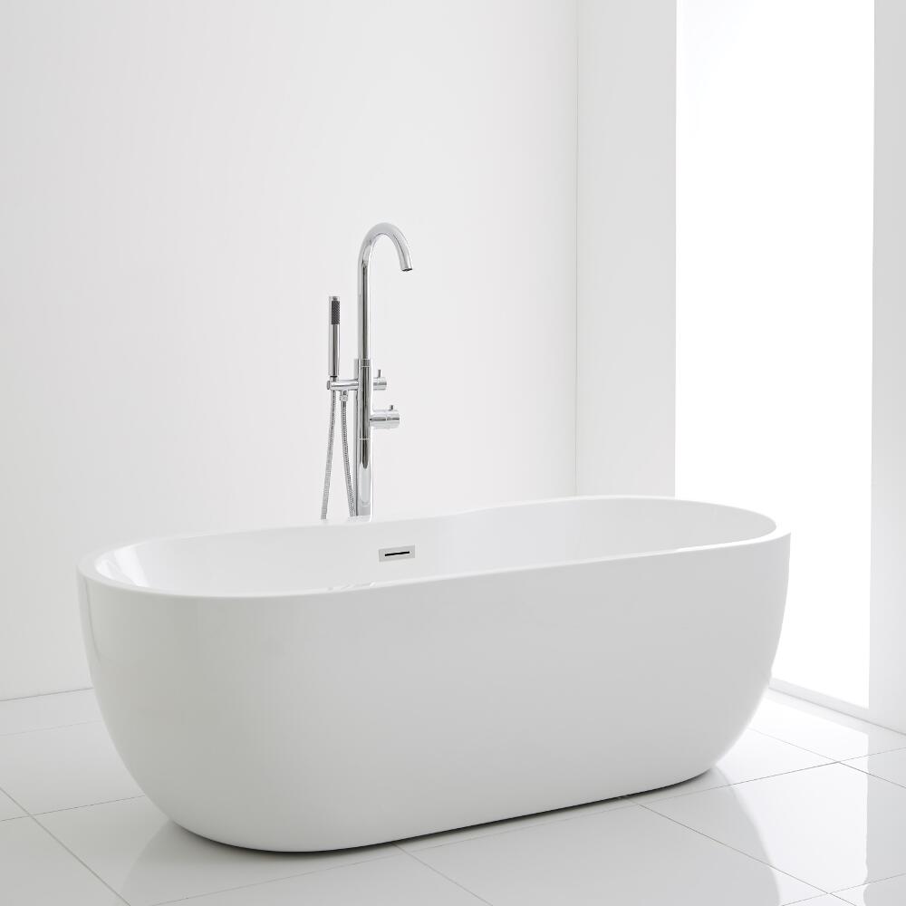 Milano Overton - 1800mm x 750mm Modern Oval Double Ended Freestanding Bath