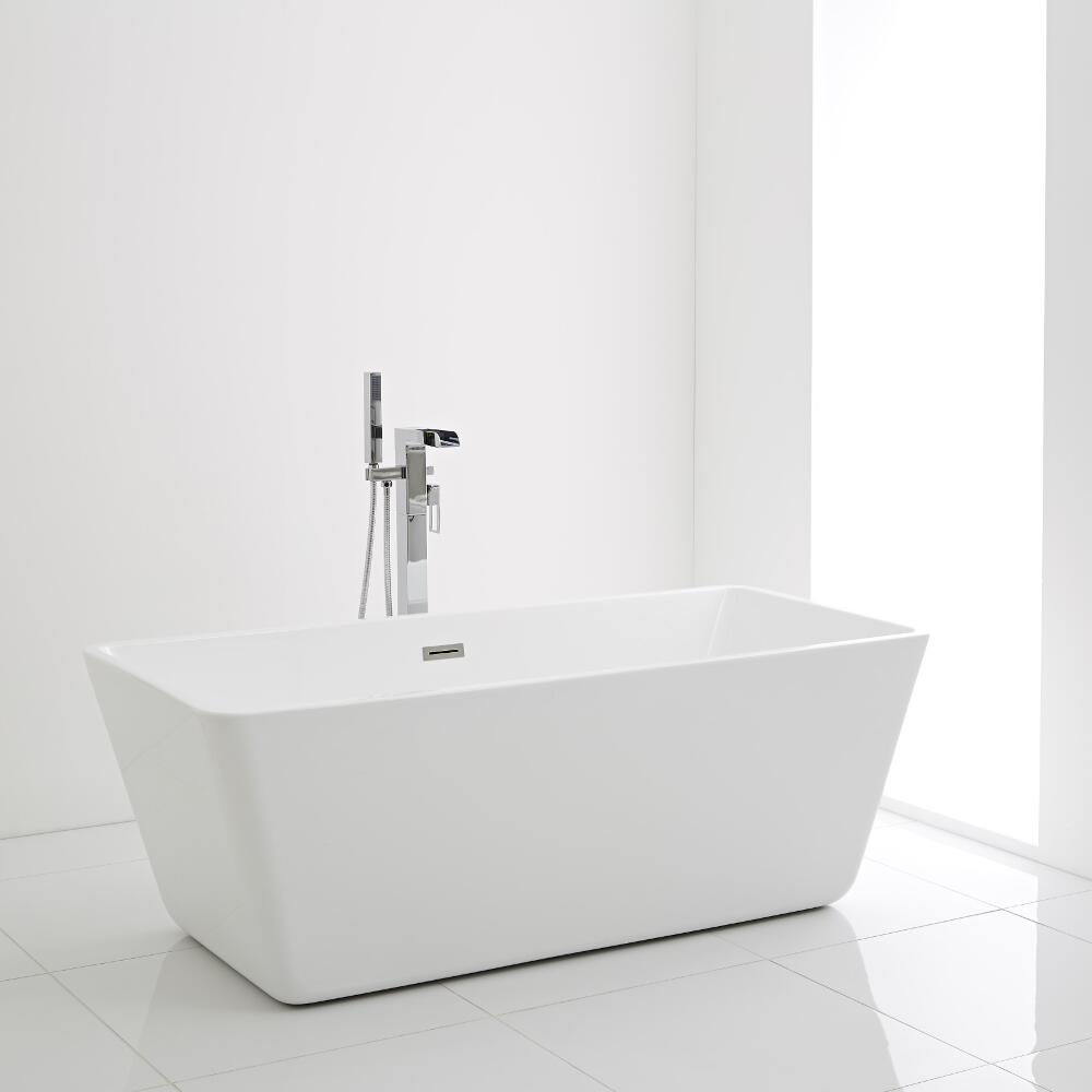Milano Elswick - 1615 x 720mm Modern Square Double Ended Freestanding Bath