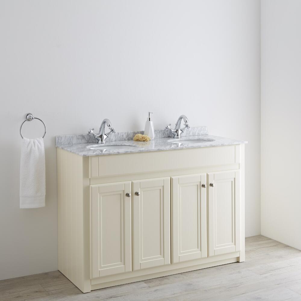 Milano Edgworth 1200mm Traditional Vanity Unit with Double Basin - Ivory