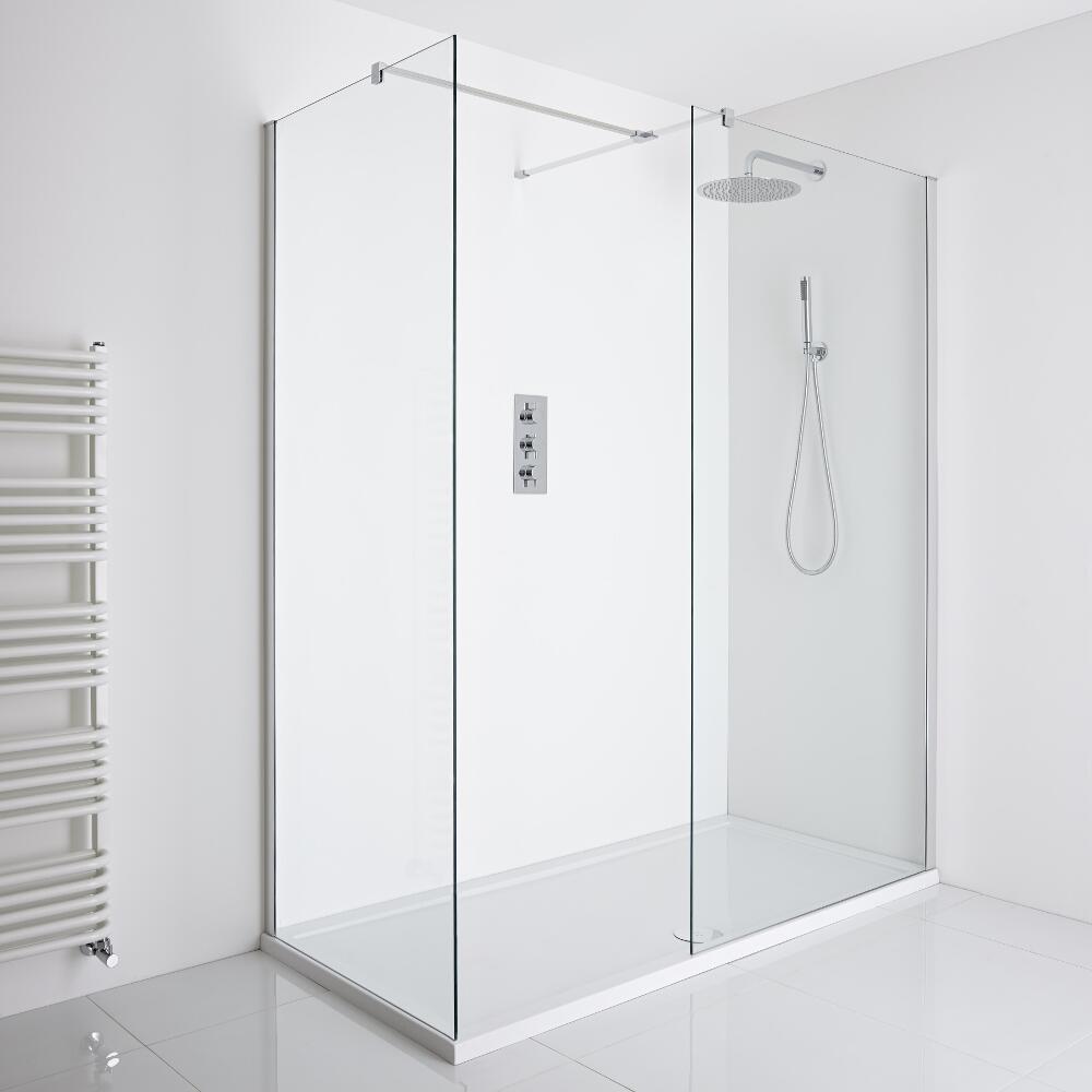 Milano Portland Corner Walk-In Shower Enclosure (1600 x 800mm) - Inc. Tray