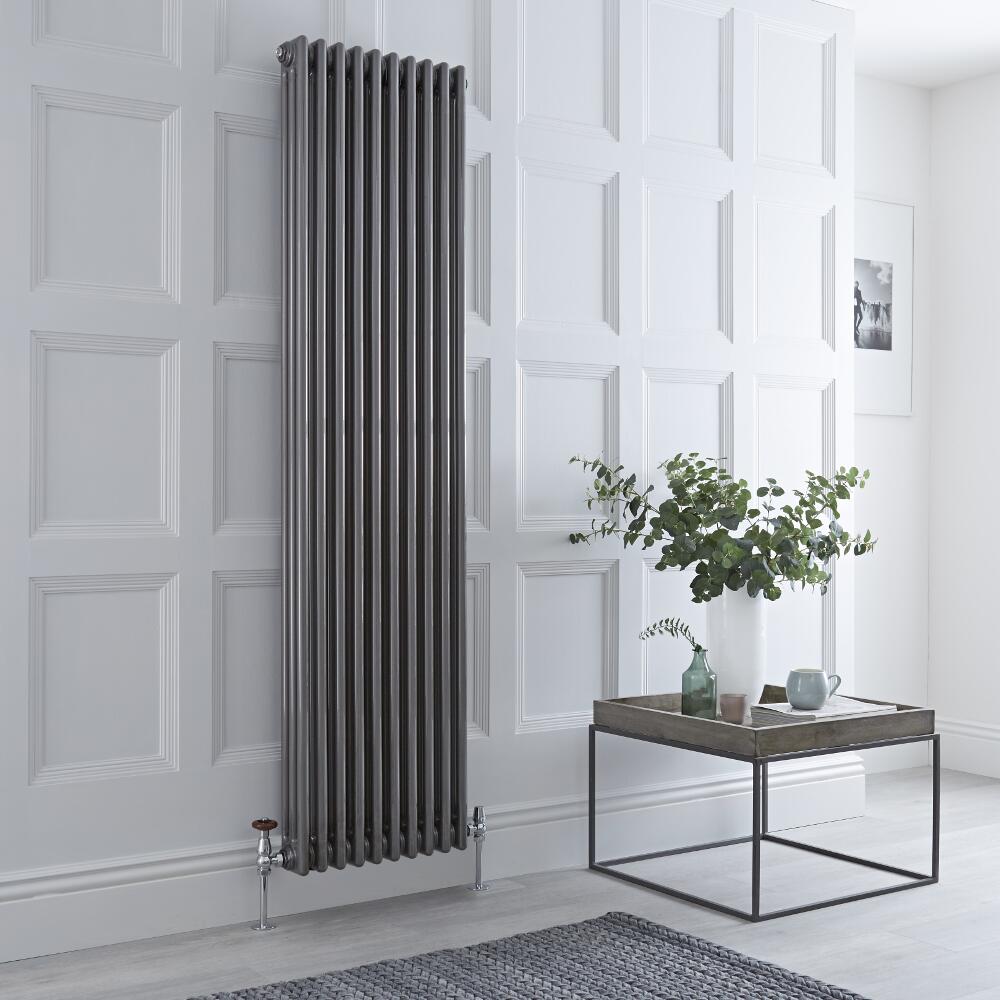 Milano Windsor - Lacquered Raw Metal Traditional Vertical Column Radiator - 1800mm x 473mm (Triple Column)
