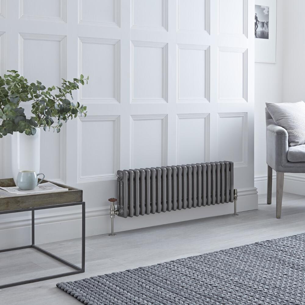 Milano Windsor - Traditional Lacqured Raw Metal Vertical Column Radiator - 300mm x 1013mm (Triple Column)