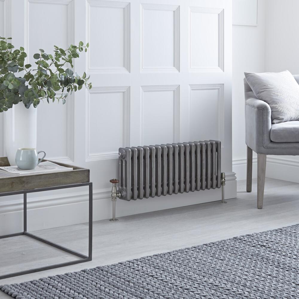 Milano Windsor - Lacquered Raw Metal Traditional Horizontal Column Radiator - 300mm x 789mm (Triple Column)