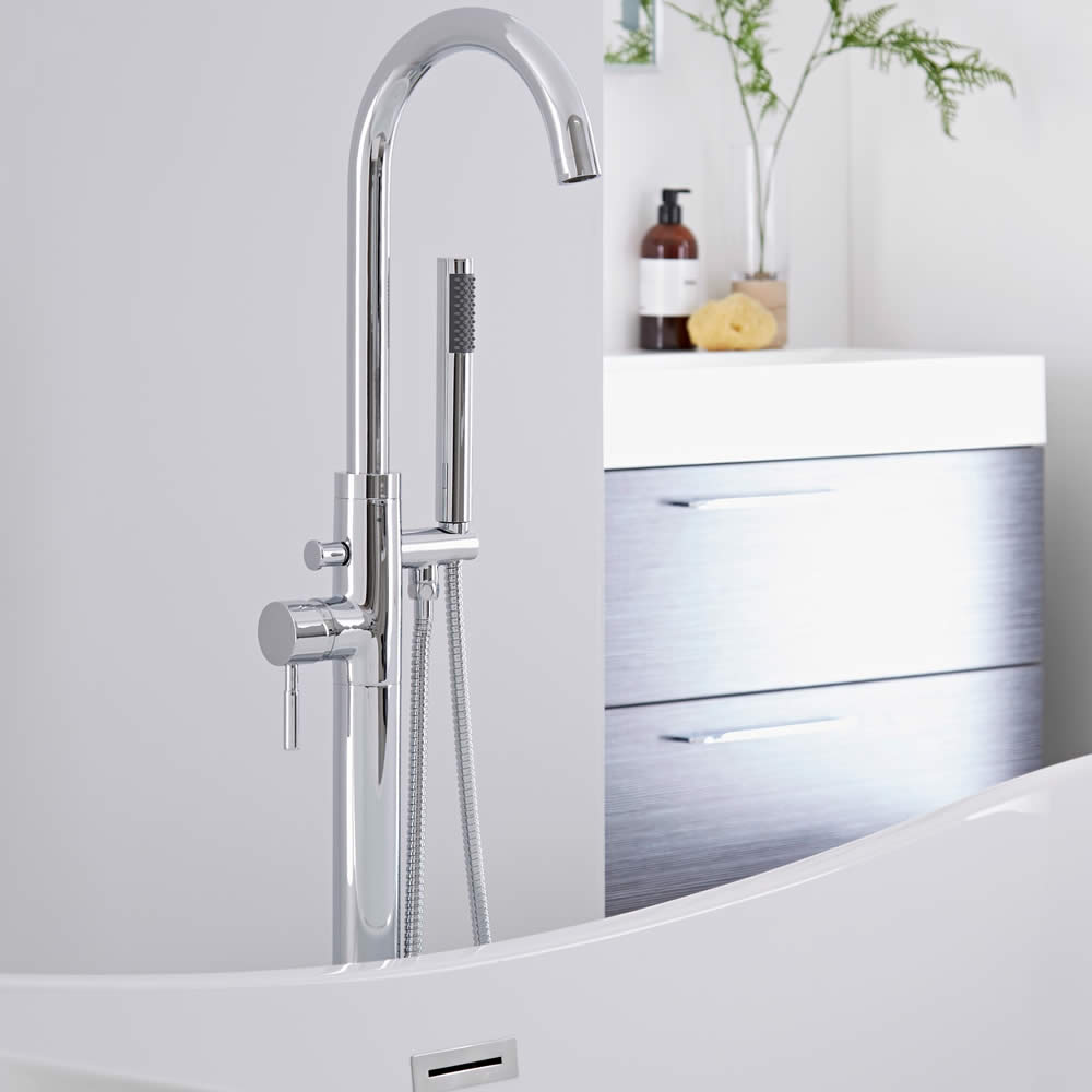 Milano Mirage Freestanding Bath Shower Mixer Tap with Shower Kit