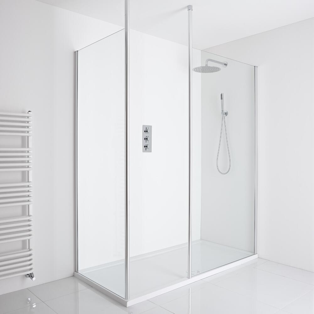 Milano Alto Corner Walk-In Shower Enclosure (1600 x 800mm) - Inc. Tray