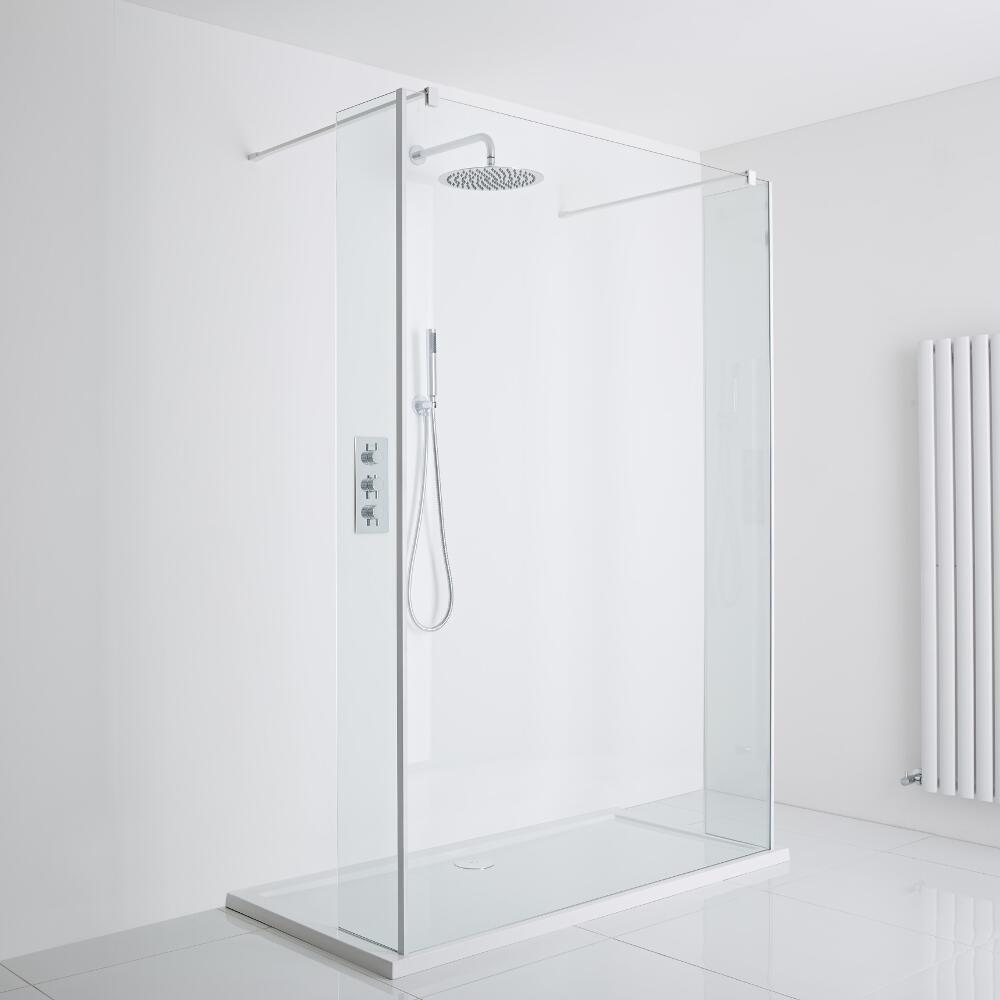 Milano Bianco Floating Walk-In Shower Enclosure (1200 x 800mm) - Includes Tray