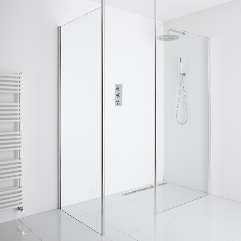 Milano Alto Corner Walk-In Shower Enclosure (900mm Glass) - Inc. Drain