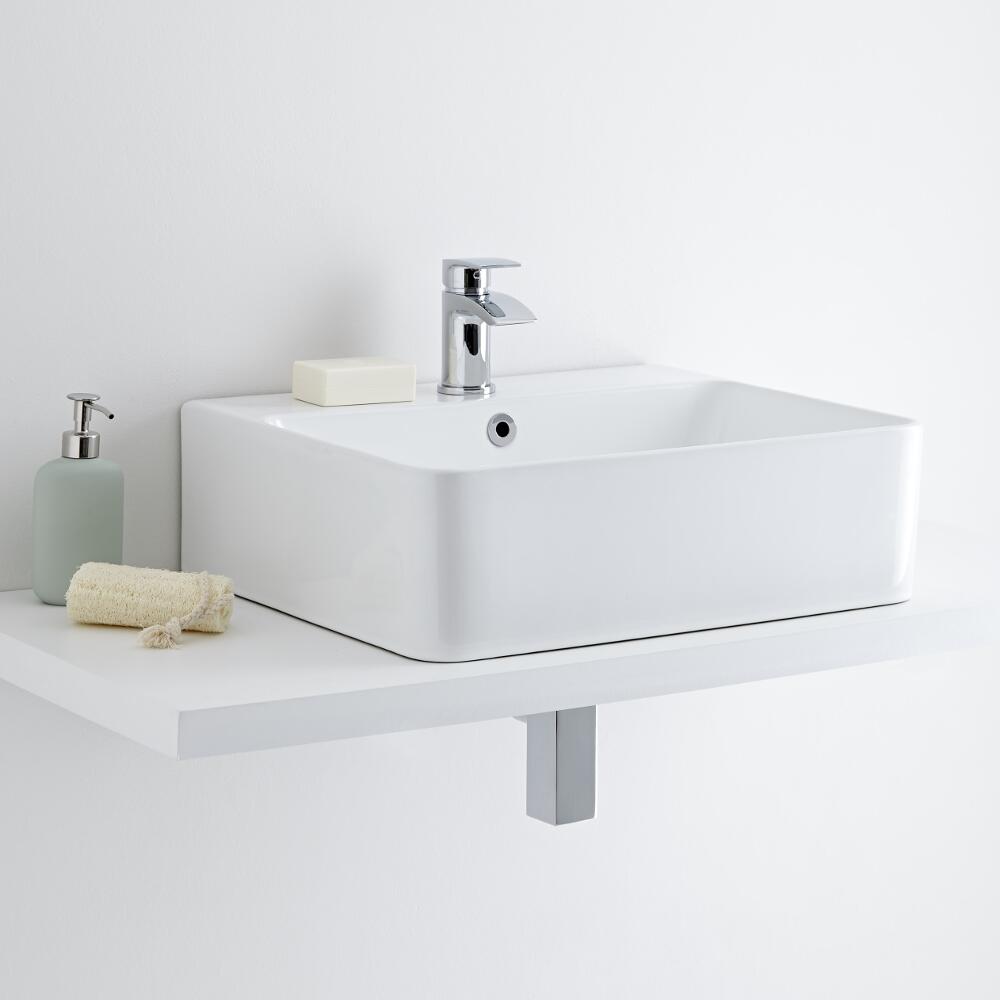 Milano Farington 520mm Countertop Basin with Mono Basin Mixer Tap