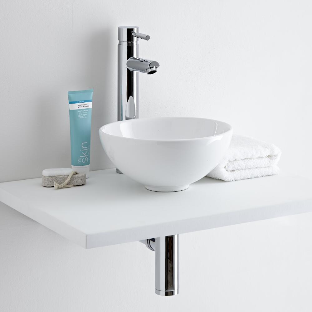 Milano Irwell Round Countertop Basin with Mirage High Rise Tap