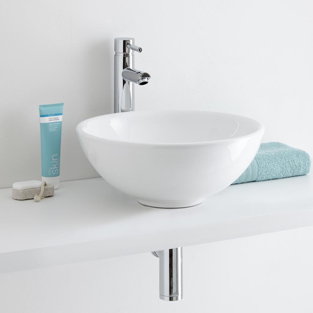 Milano Irwell 400mm Round Countertop Basin with Mirage High Rise Basin Tap