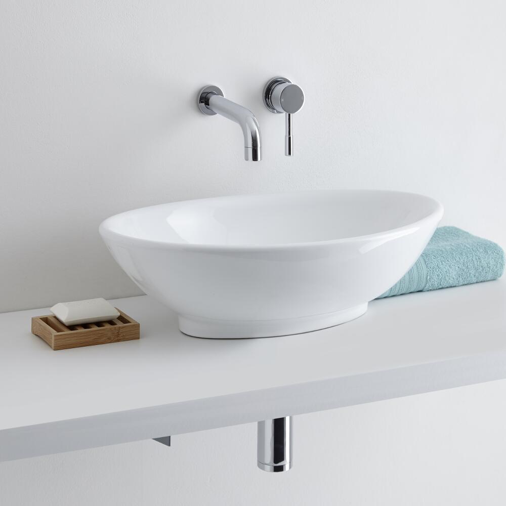 Milano Altham Oval Countertop with Mirage Wall Mounted Basin Tap