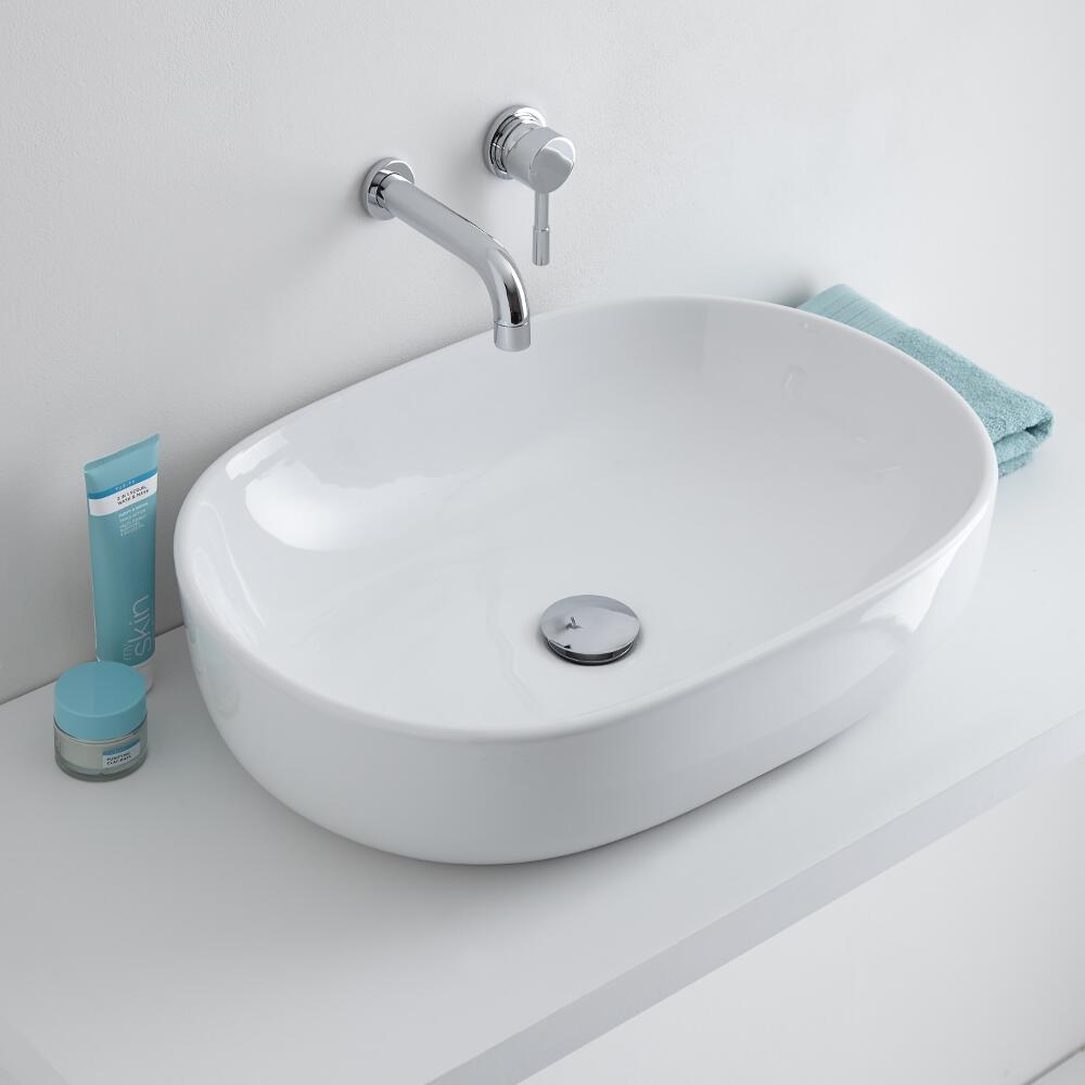 Milano Overton 590mm Basin with Wall Mounted Basin Tap