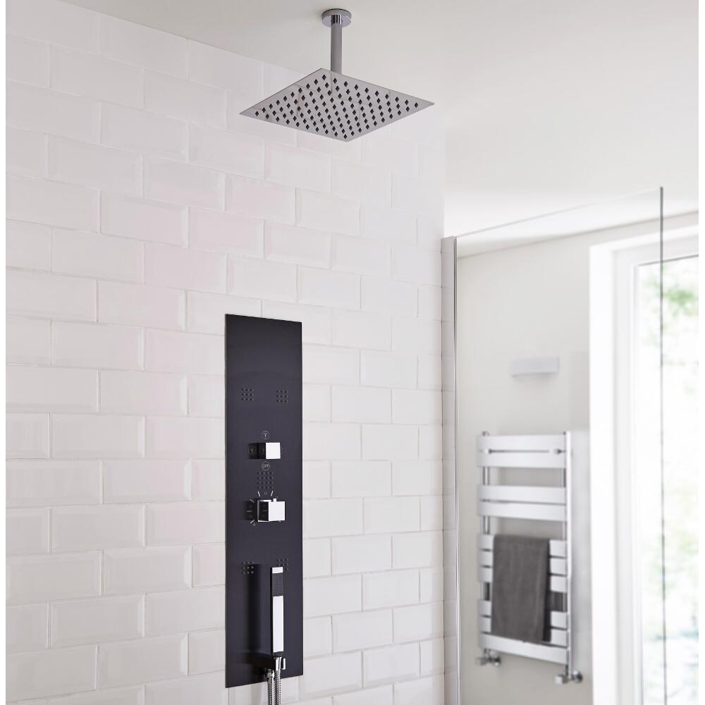 Milano Lisse Concealed Shower Tower with 300mm Square Head and Ceiling Arm