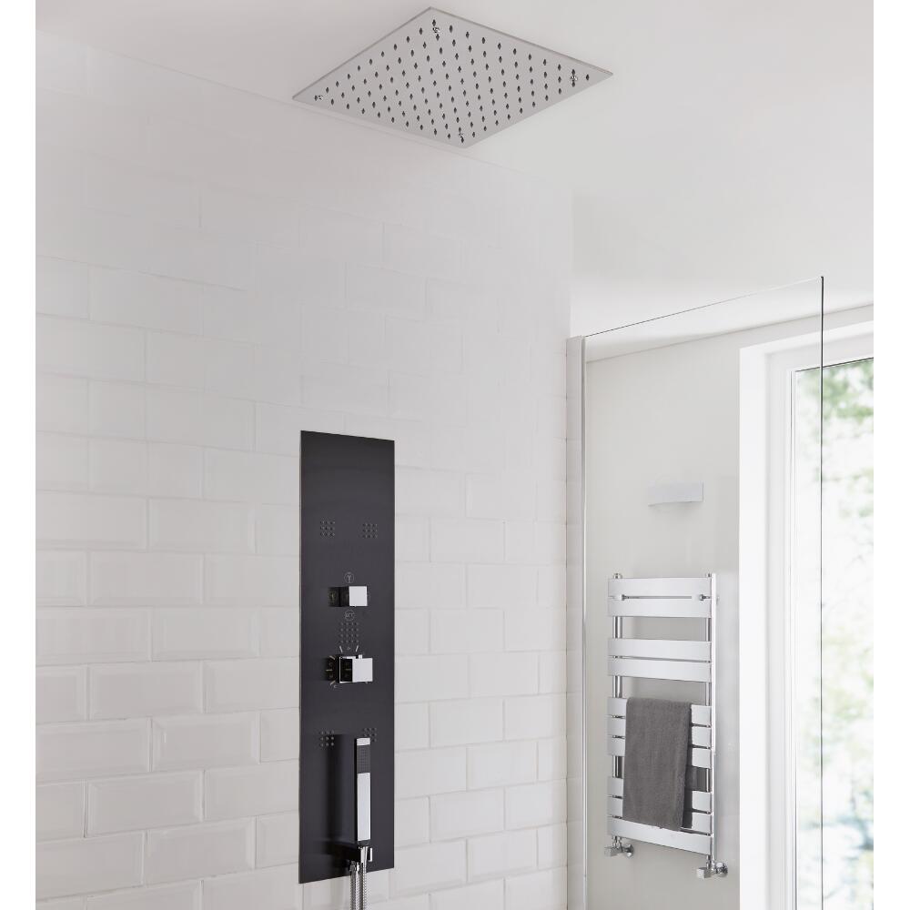 Milano Lisse Concealed Shower Tower with 400mm Square Recessed Ceiling Head