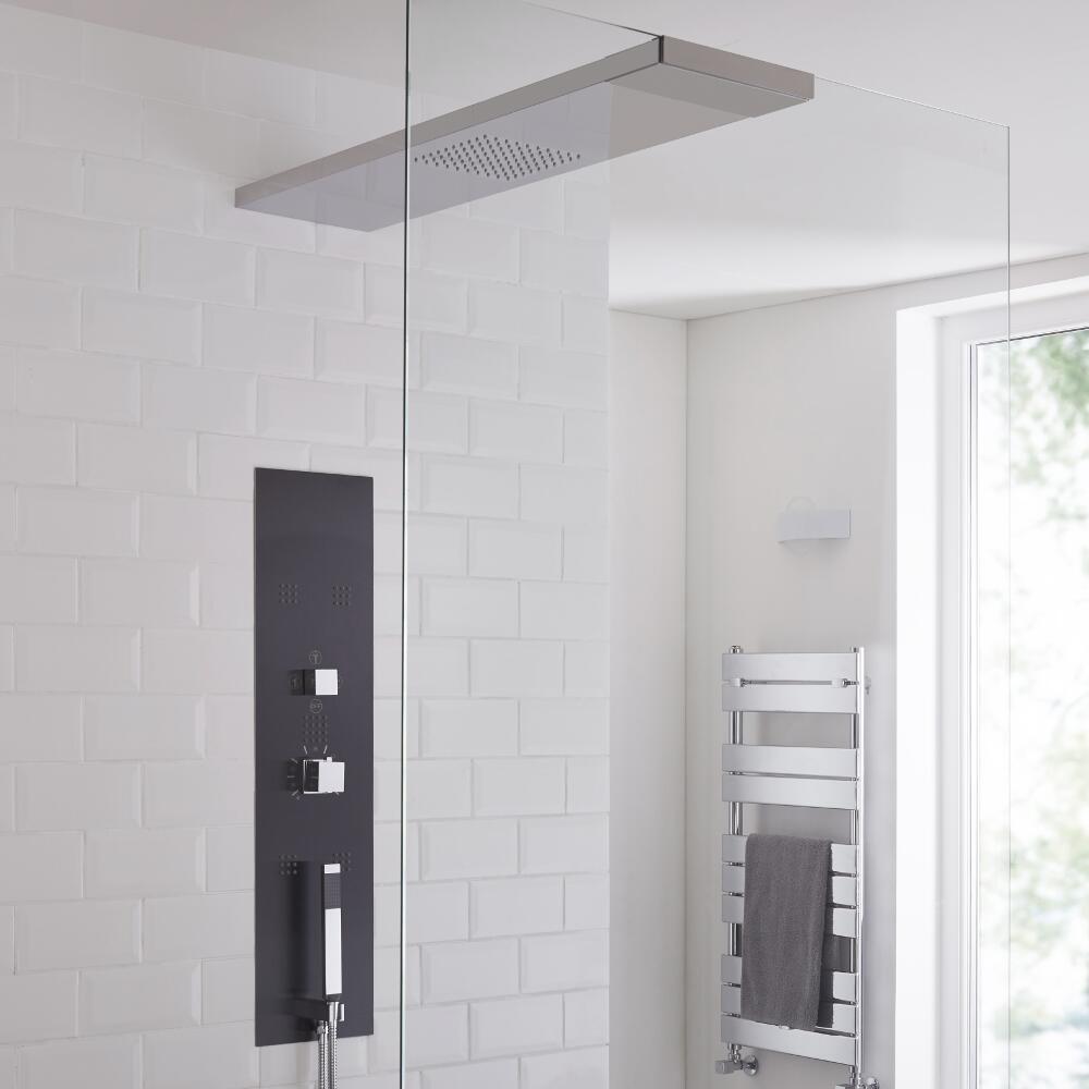 Milano Lisse Concealed Shower Tower with 800mm Glass Grabbing Shower Head