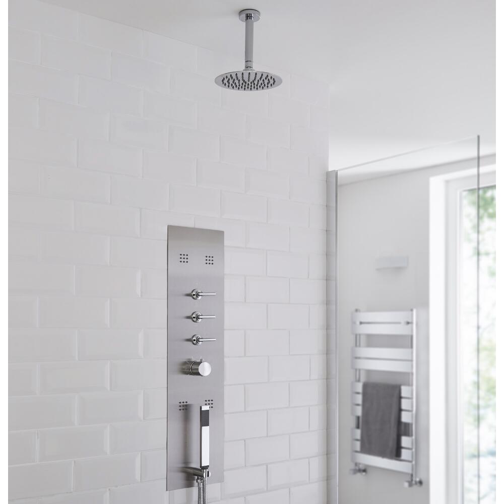 Milano Lisse Concealed Shower Tower with 200mm Round Head and Ceiling Arm
