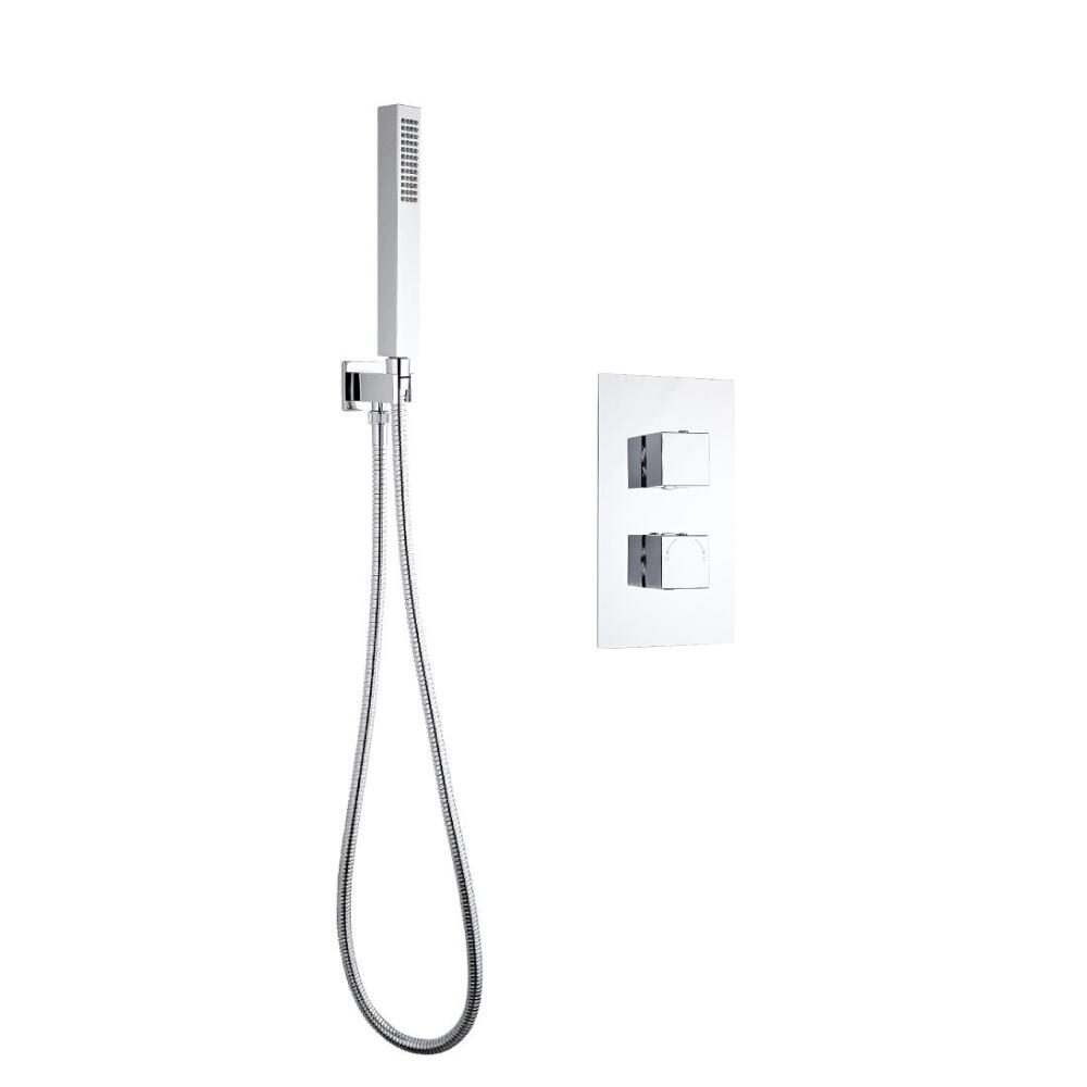 Milano Square Twin Thermostatic Shower Valve With Hand Shower