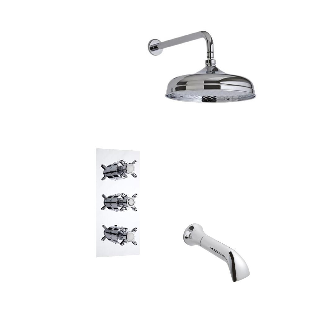 Milano Thermostatic Shower Valve with Spout and Wall arm