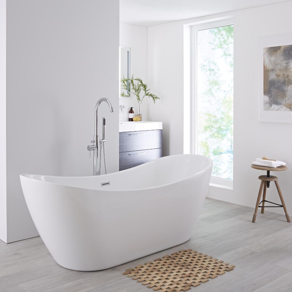 Milano Overton - 1830mm x 710mm Double Ended Freestanding Bath
