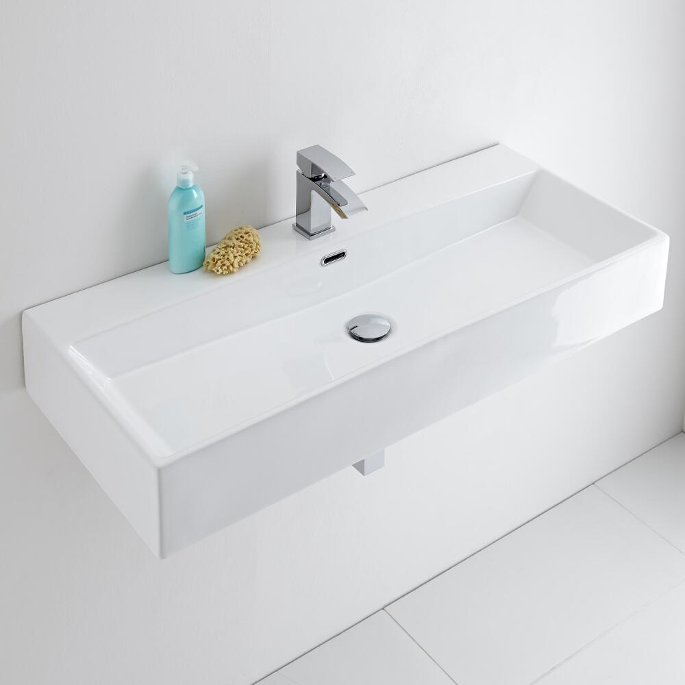 Milano Elswick - Ceramic Wall Hung Basin 1010 x 425mm