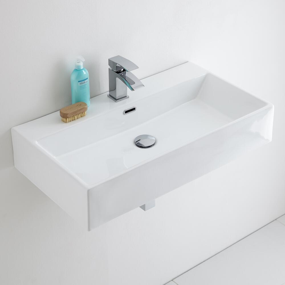 Milano Elswick - Ceramic Wall Hung Basin 750 x 420mm